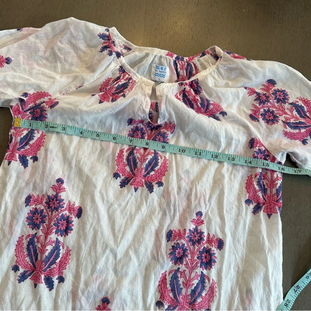 MER ST. BARTH Girls Kaftan Swim Cover Up Cotton Size Large 8 Years